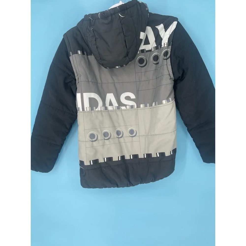 Youth Size M - Adidas‎ Lego 2 in 1 Padded Jacket / Vest Gray/Black